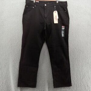 Levis 505 Jeans Womens 16S 33x30‎ Black Stretch Straight Leg Classic Mid Rise